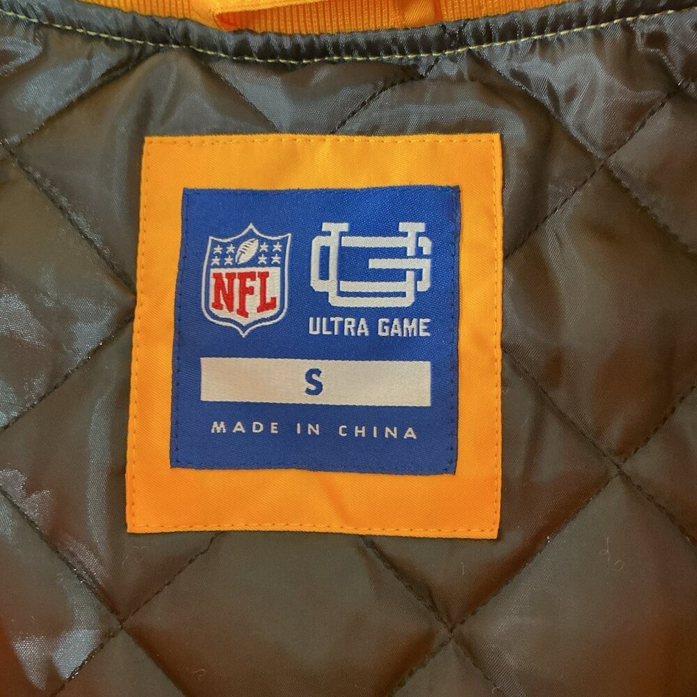 Men’s Size S Ultra Game Pittsburgh Steelers Varsity Jacket Yellow - Picture 3 of 11